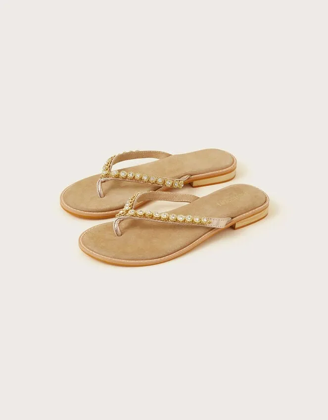 Easy Toe Post Sandals Gold Women Monsoon Sandals