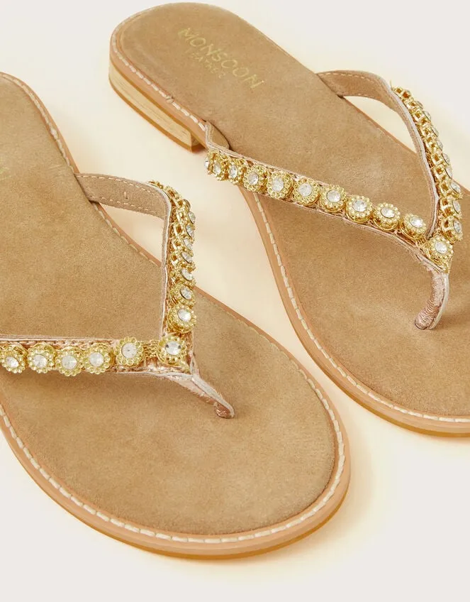 Easy Toe Post Sandals Gold Women Monsoon Sandals