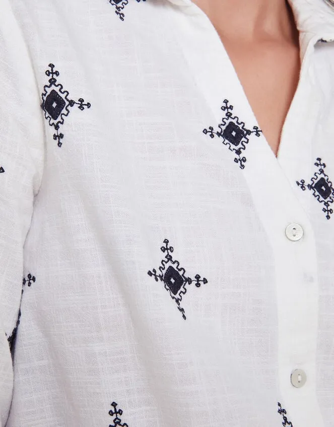 Eleanor Embroidered Tie Shirt Ivory Women Monsoon Tops and Blouses