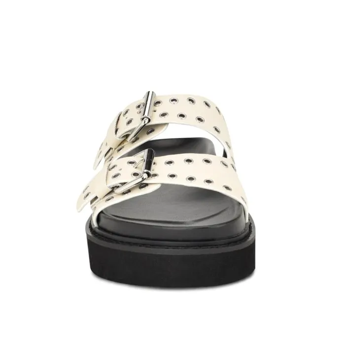 Eleny Buckle Slide Sandals Chic Cream Women Nine West Sandals