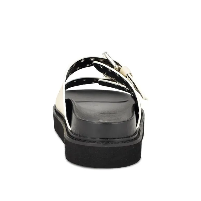 Eleny Buckle Slide Sandals Chic Cream Women Nine West Sandals