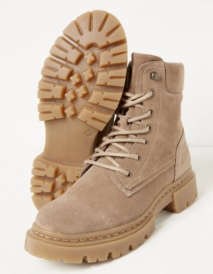 Eliza Suede Ankle Worker Boot Stone Women FatFace Boots