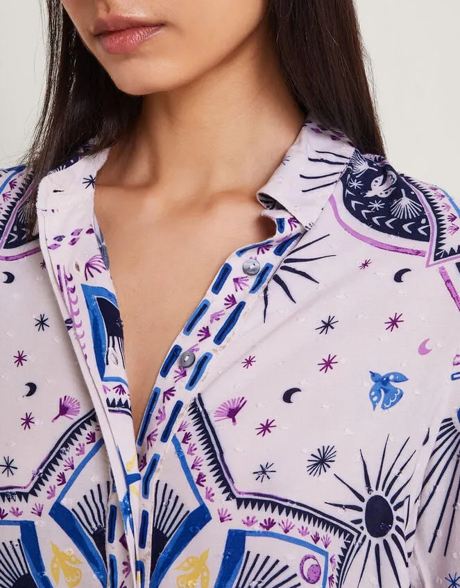 Elsie Print Shirt Blue Women Monsoon Tops and Blouses