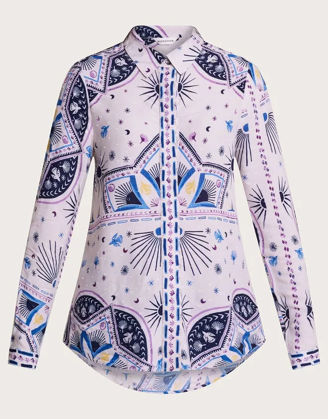 Elsie Print Shirt Blue Women Monsoon Tops and Blouses