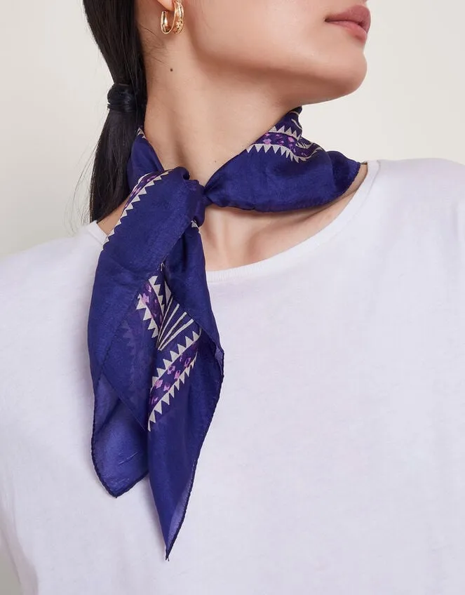 Elsie Square Print Silk Scarf Women Monsoon Scarves