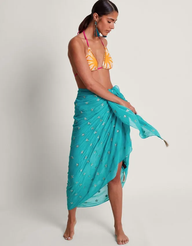 Embellished Lightweight Scarf Blue Women Monsoon Scarves