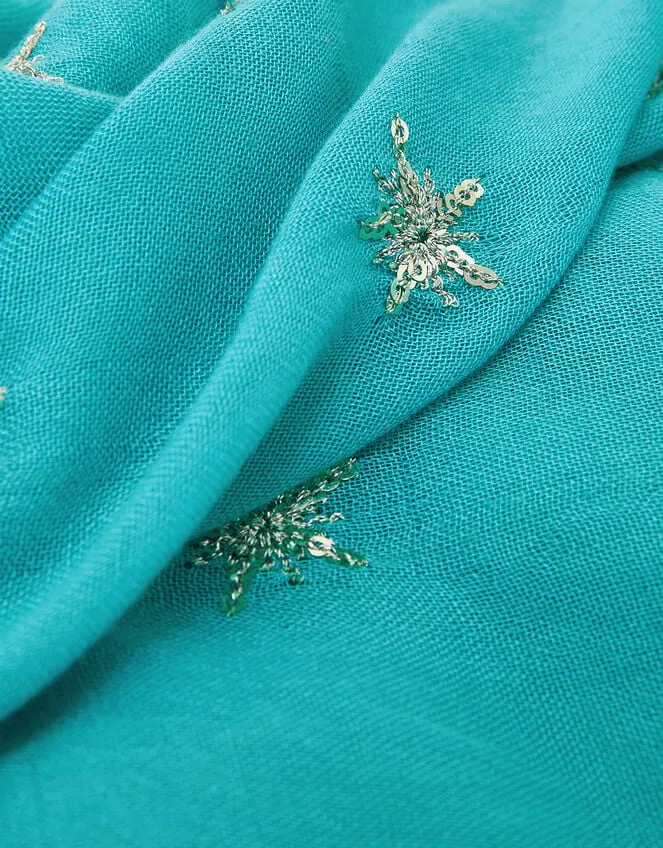 Embellished Lightweight Scarf Blue Women Monsoon Scarves