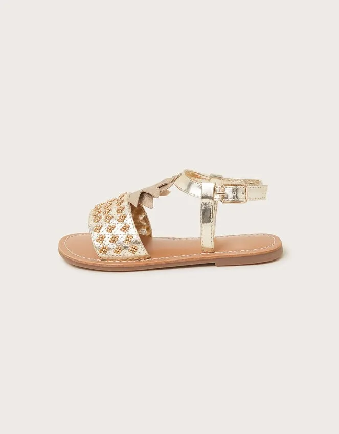 Embellished Pineapple Sandals Gold Children Monsoon Girls039 Shoes and Sandals