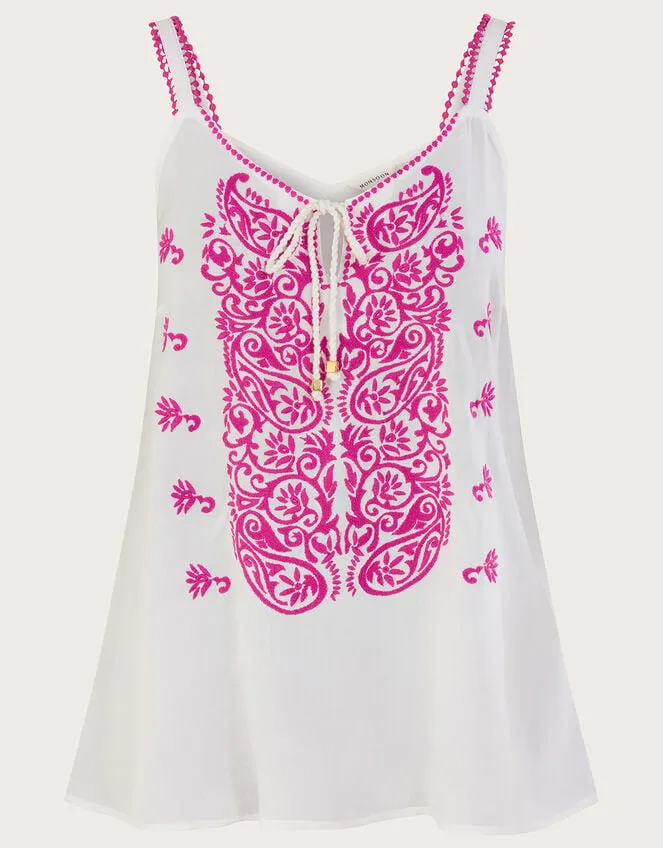 Embroidered Cami Top Pink Women Monsoon Tops and Blouses