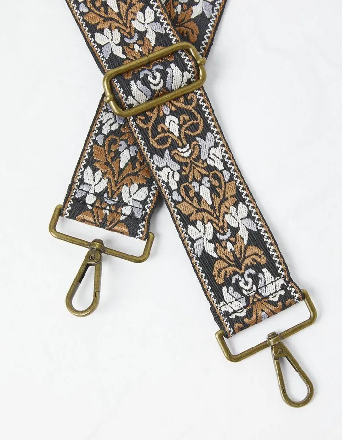 Embroidered Floral Bag Strap Burnt Orange Women FatFace Bags and Purses