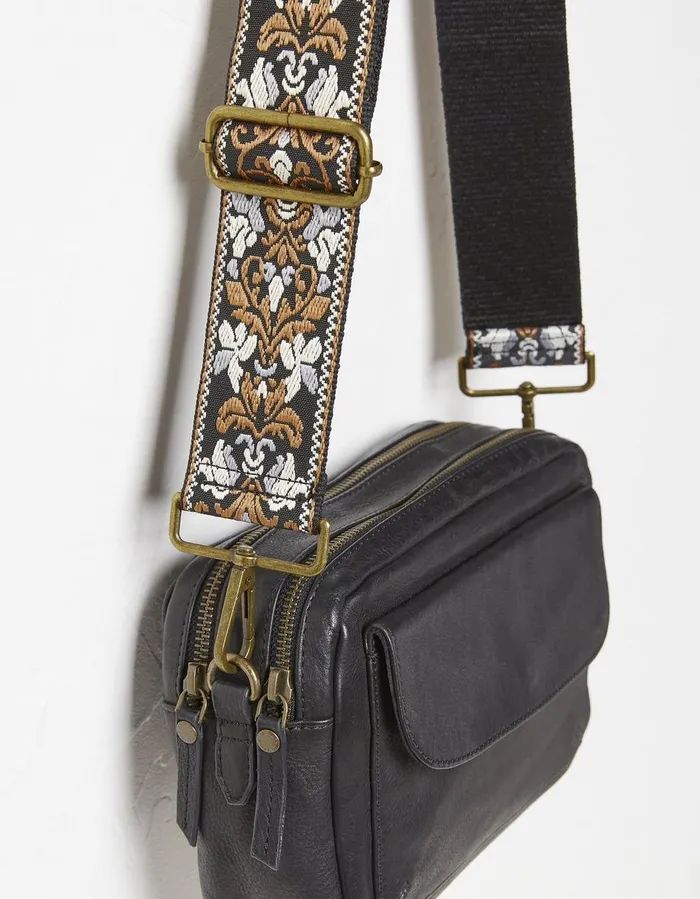 Embroidered Floral Bag Strap Burnt Orange Women FatFace Bags and Purses