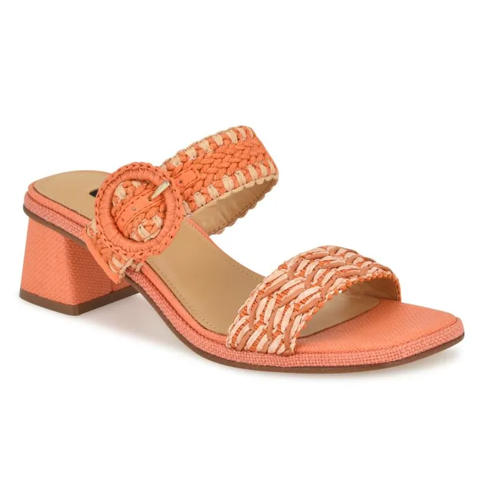 Emerey Woven Slide Sandals Orange Women Nine West Sandals