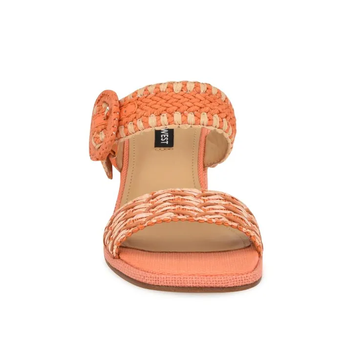 Emerey Woven Slide Sandals Orange Women Nine West Sandals