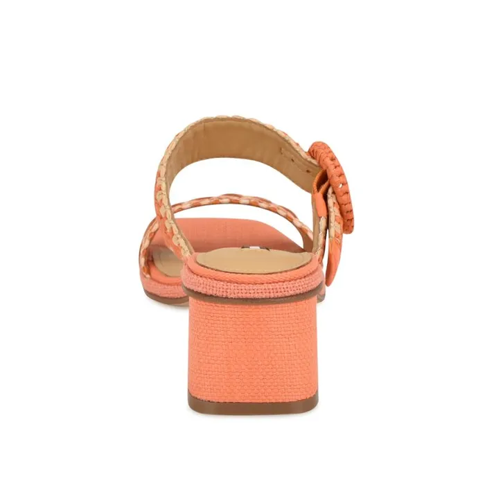 Emerey Woven Slide Sandals Orange Women Nine West Sandals