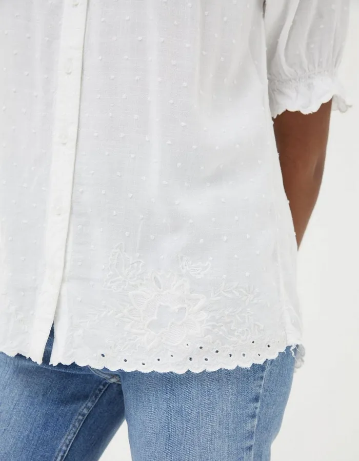 Emily Embroidered Blouse Ivory Women FatFace Shirts and Blouses