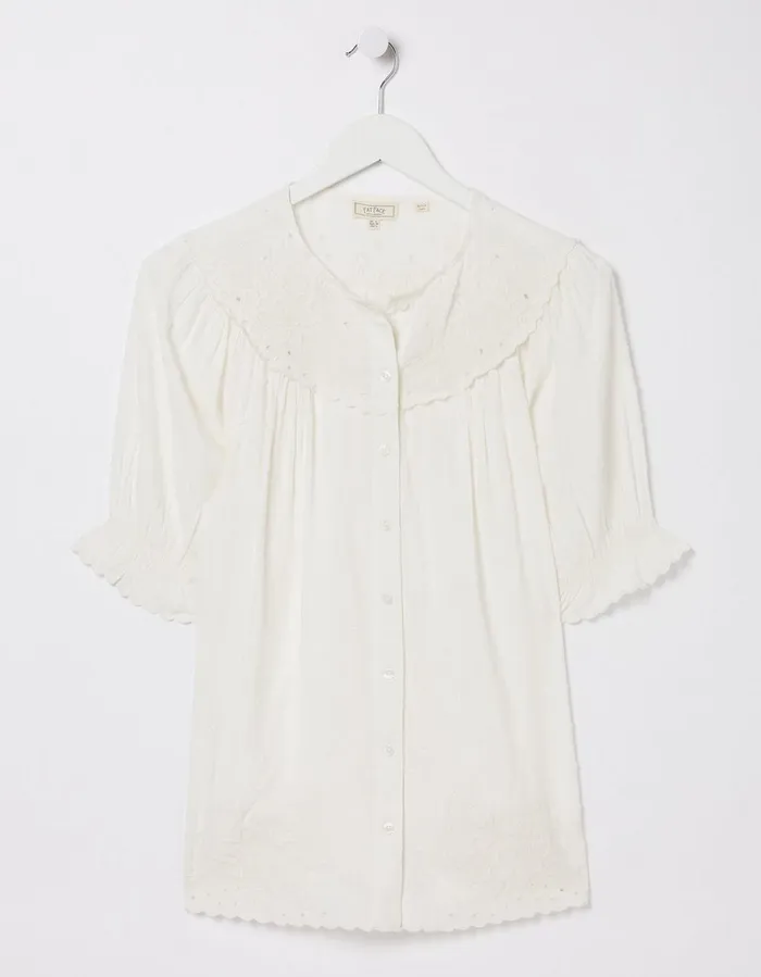 Emily Embroidered Blouse Ivory Women FatFace Shirts and Blouses