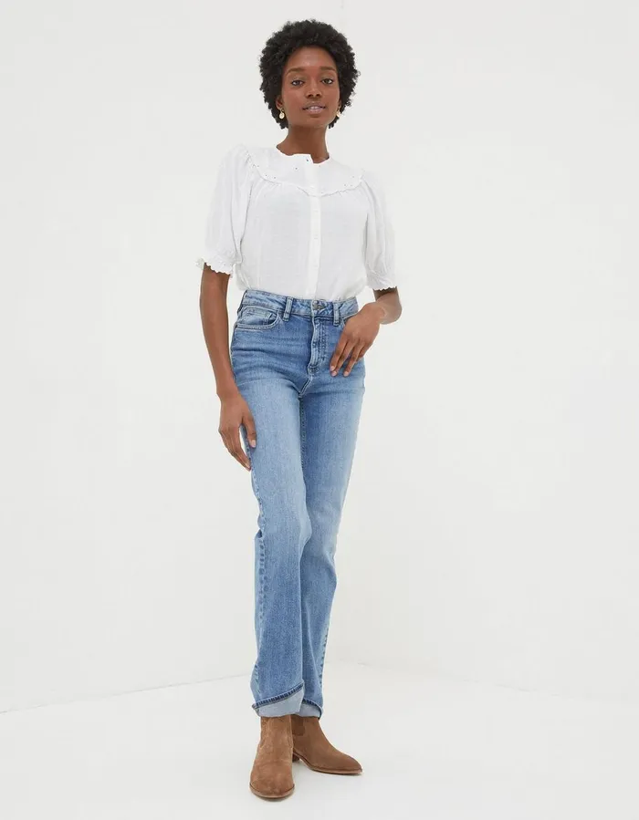 Emily Embroidered Blouse Ivory Women FatFace Shirts and Blouses