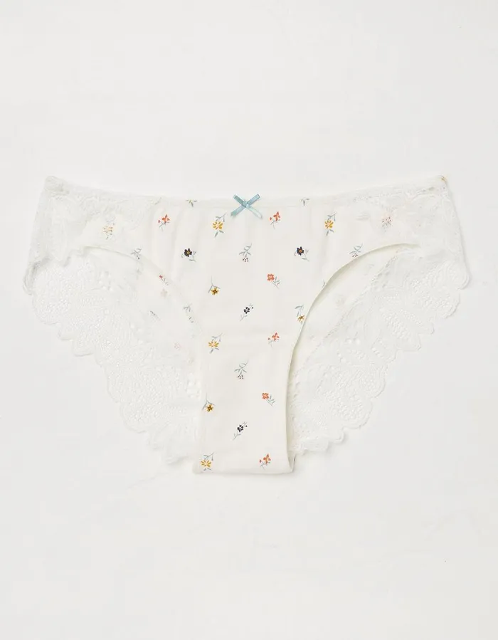 Emily Floral Cheeky Knickers White Women FatFace Socks Underwear and Tights