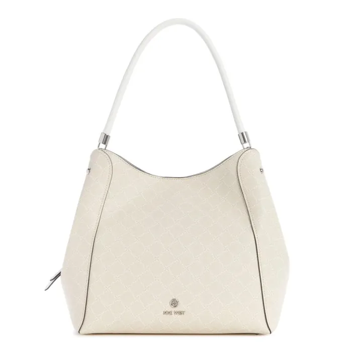 Etta Jet Set Carryall Cream Logo WomenMen Nine West New Handbags