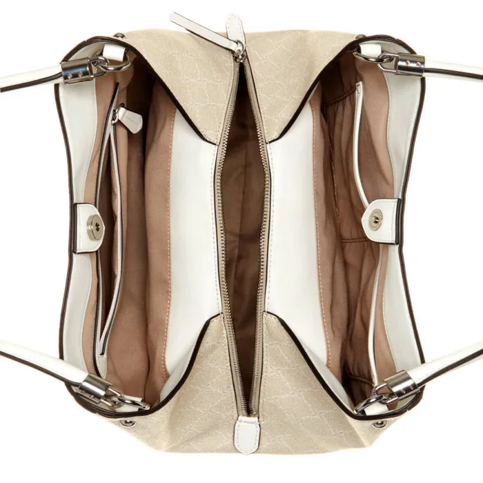 Etta Jet Set Carryall Cream Logo WomenMen Nine West New Handbags