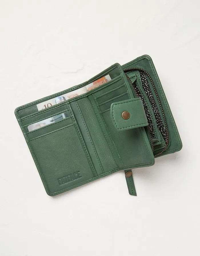 Etta Leather Zip Purse Green Women FatFace Bags and Purses