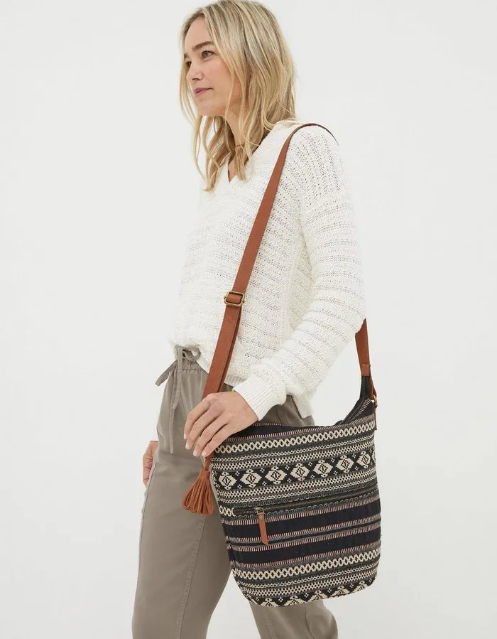 Evalie Woven Bag Black Women FatFace Bags and Purses