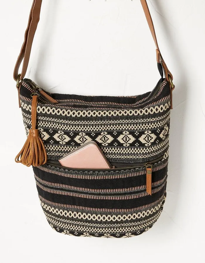 Evalie Woven Bag Black Women FatFace Bags and Purses