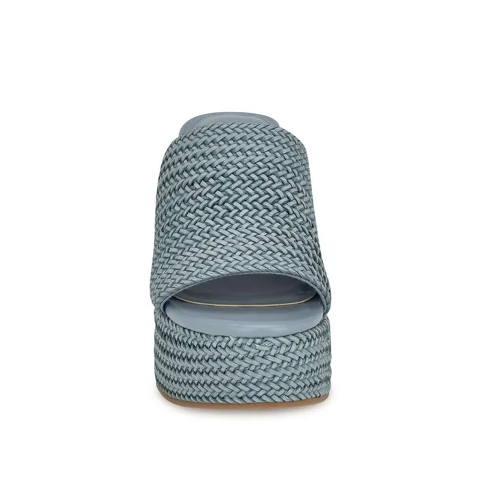 Everie Espadrille Wedge Sandals Blue Women Nine West Sandals