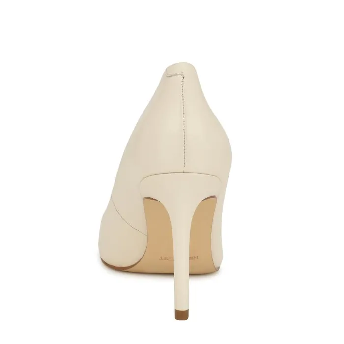 Ezra Pointy Toe Pumps Chic Cream Leather Women Nine West Heels