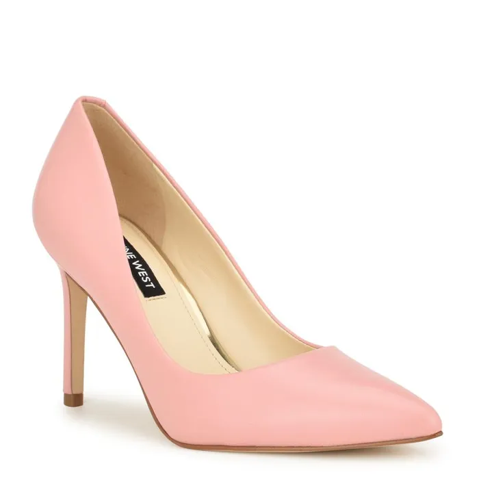 Ezra Pointy Toe Pumps Medium Pink Leather Women Nine West Heels