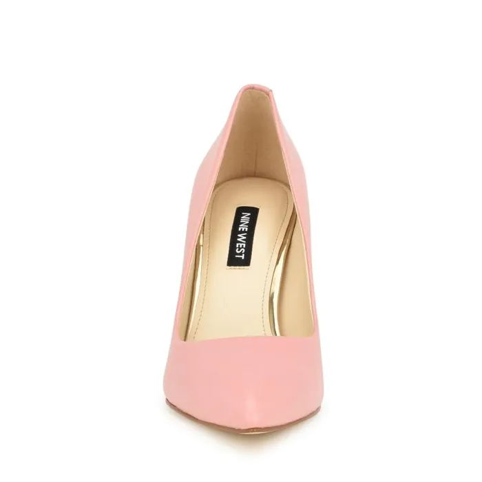 Ezra Pointy Toe Pumps Medium Pink Leather Women Nine West Heels