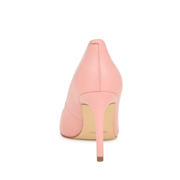 Ezra Pointy Toe Pumps Medium Pink Leather Women Nine West Heels