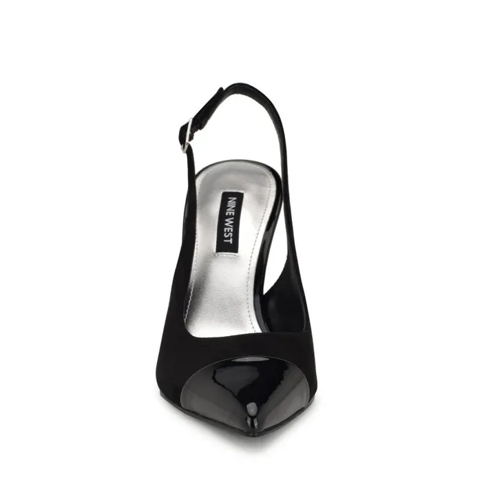 Fabele Pointy Toe Slingback Pumps Black Women Nine West Heels