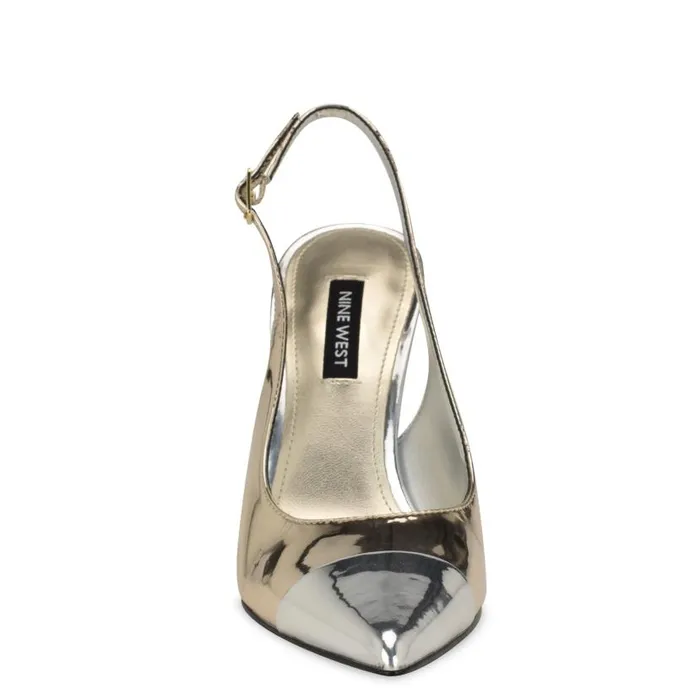 Fabele Pointy Toe Slingback Pumps Platino Women Nine West Heels