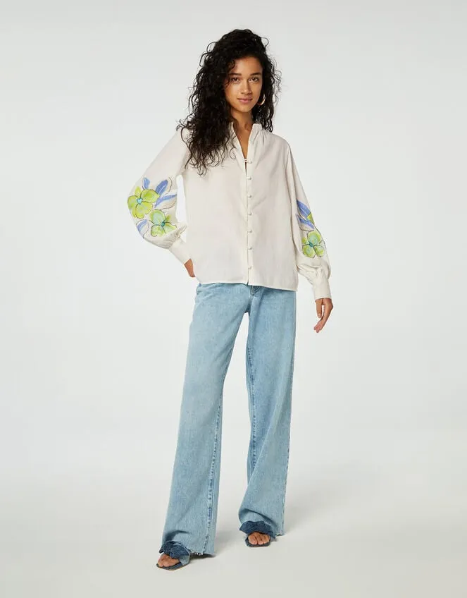 Fabienne Chapot Floral Embellished Blouse Ivory Women Monsoon Tops and Blouses