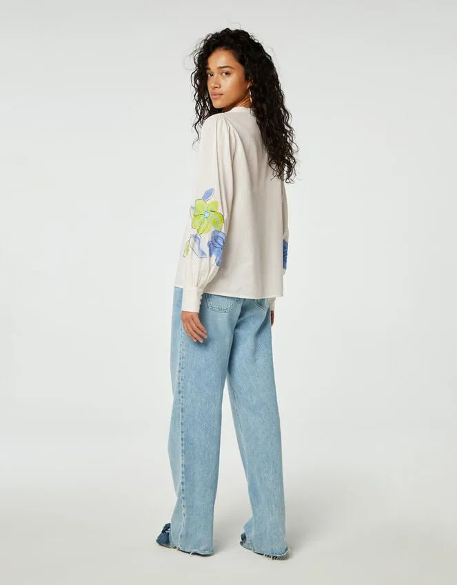 Fabienne Chapot Floral Embellished Blouse Ivory Women Monsoon Tops and Blouses