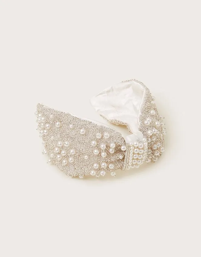 Fabric Pearl Knot Headband Women Monsoon Jewellery and Hair