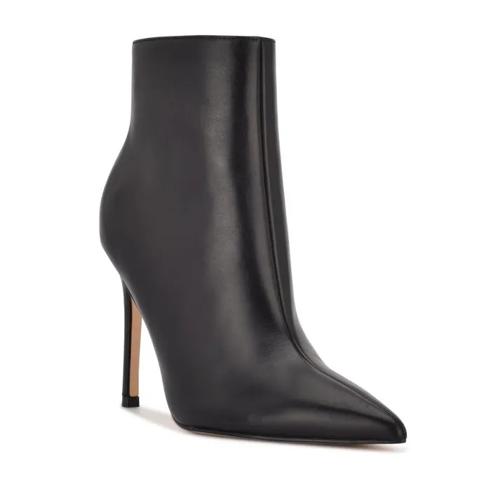 Farrah Dress Booties Black Leather Women Nine West Heels
