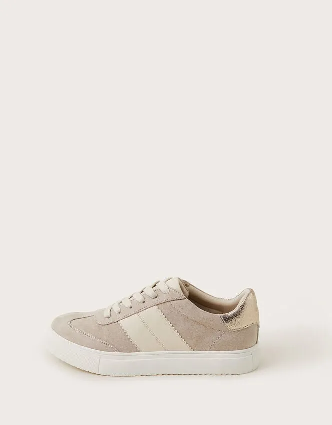 Faux Suede Trainers Natural Women Monsoon Flats