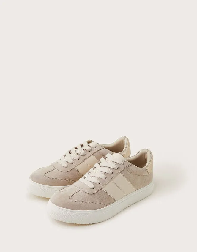 Faux Suede Trainers Natural Women Monsoon Flats