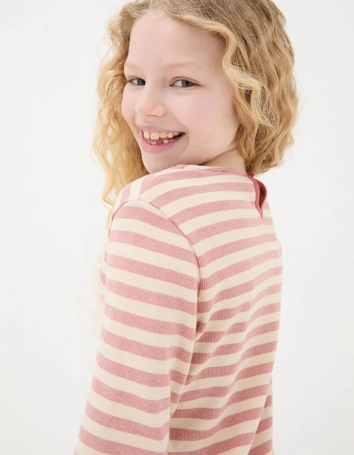 Fine Stripe Jersey T Shirt Natural Girls FatFace Tops and TShirts