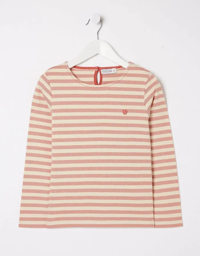 Fine Stripe Jersey T Shirt Natural Girls FatFace Tops and TShirts