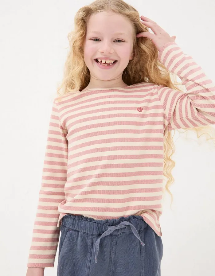 Fine Stripe Jersey T Shirt Natural Girls FatFace Tops and TShirts