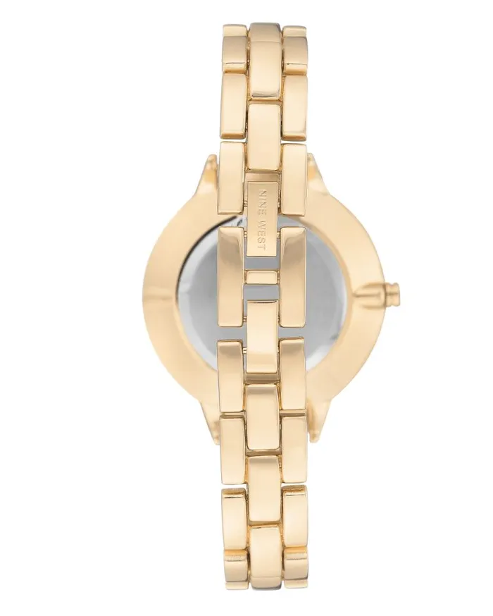 Floral Dial Bracelet Watch Goldtone WomenMen Nine West Watches