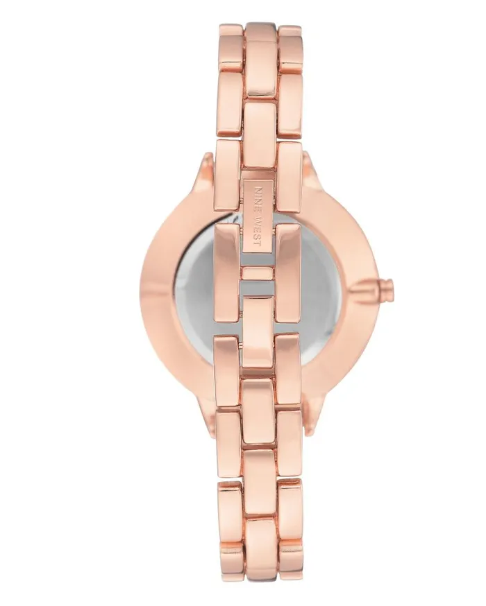Floral Dial Bracelet Watch Rose Goldtone WomenMen Nine West Watches