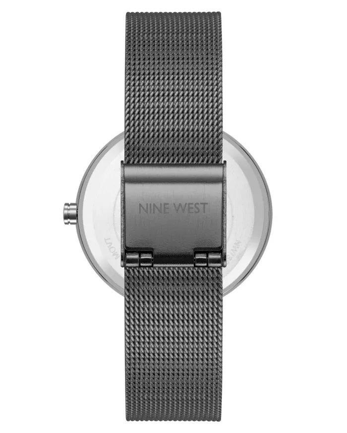 Floral Dial Mesh Bracelet Watch Grey WomenMen Nine West Watches