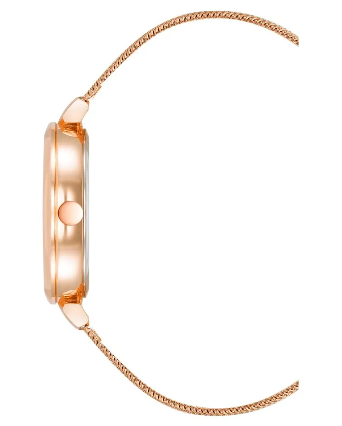 Floral Dial Mesh Bracelet Watch Rose Gold WomenMen Nine West Watches