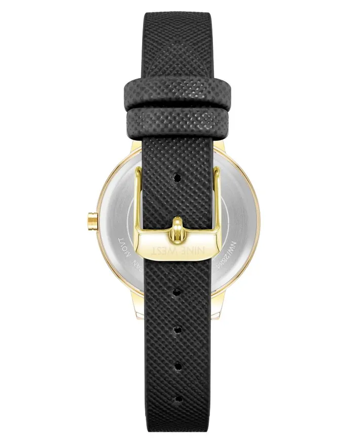Floral Dial Saffiano Strap Watch Black WomenMen Nine West Watches