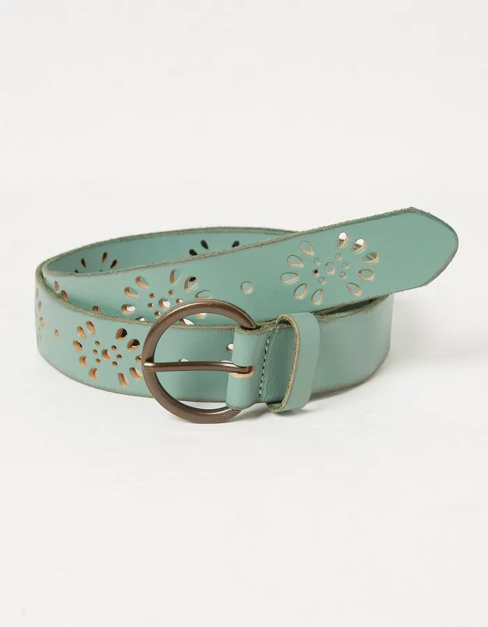 Floral Laser Cut Belt Green Haze Women FatFace Belts