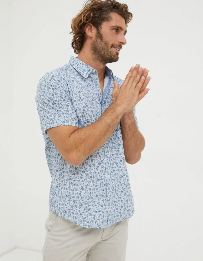 Floral Print Shirt Blue Men FatFace Shirts